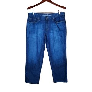 Eddie Bauer Women's Boyfriend Crop Blue denim jeans Size 12